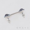 MULTI CZ JELLYFISH DANGLE CZ 316L SURGICAL STEEL NIPPLE RING